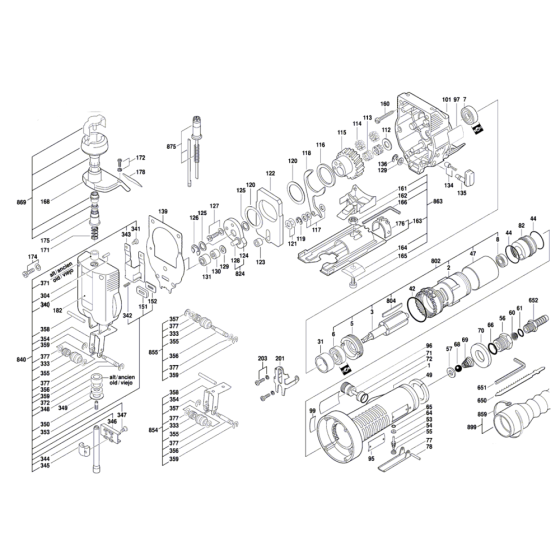 Pneumatic Orbital Jigsaw with Lever Switch for Bosch 0 607 561 118