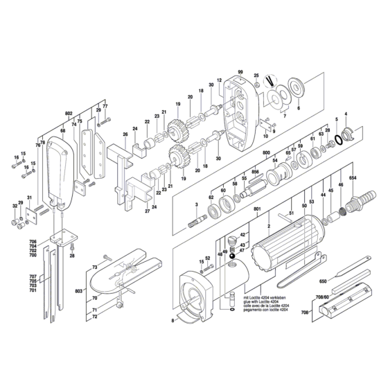 Pneumatic Foam Rubber Cutter Assembly for Bosch 0 607 595 100