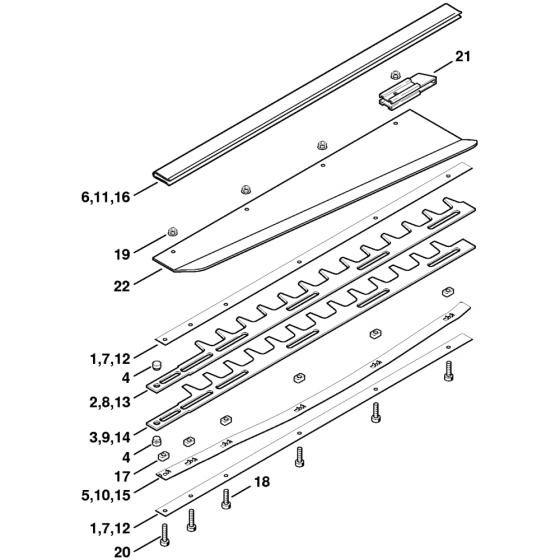 Stihl HS75 Hedge Cutter Guide Assembly (up to s/n 145528443)