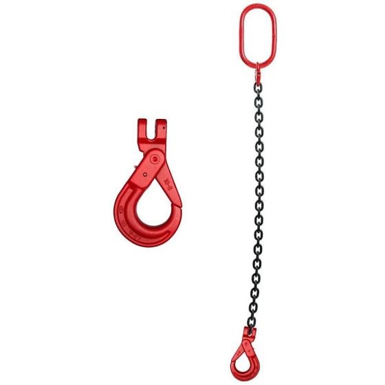 7mm Single Leg Lifting Chain Slings with Self Locking Clevis Hook