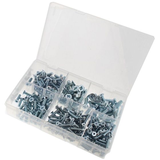 Countersunk Head Body Screws Assorted Box, Sizes: 5-8 - Pack of 300