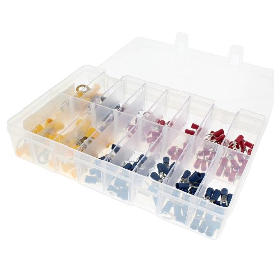 Assorted Ring/Fork Terminals Red, Blue & Yellow - Assorted Box (200 Pieces)