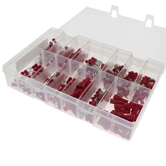 Red Insulated Terminals, Various Sizes (Pack of 260)