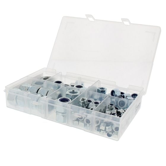 Nylon Insert Locking Nuts, Assorted Mini Box Metric (150 pieces)