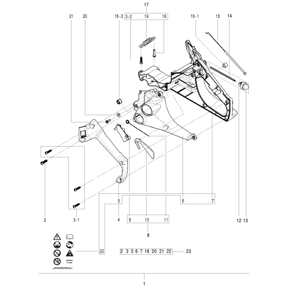 Rear Handle Assembly for Husqvarna 120 Chainsaw