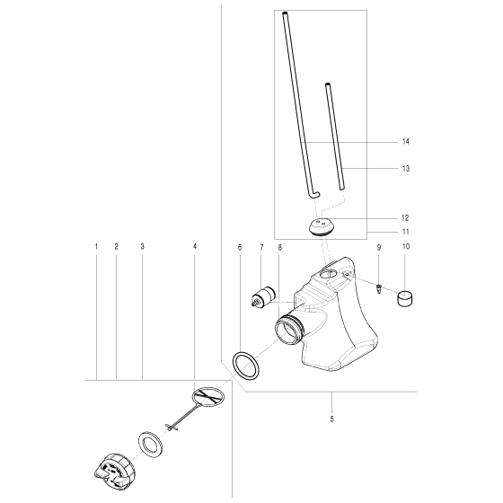 Fuel Tank Assembly for Husqvarna 120 Chainsaw