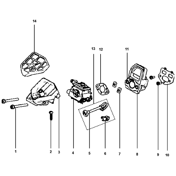 Carburetor & Air Filter Assembly for Husqvarna 120 Chainsaw