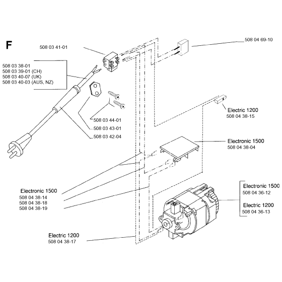 Electrical Assembly for Husqvarna 1200 Electric Chainsaws