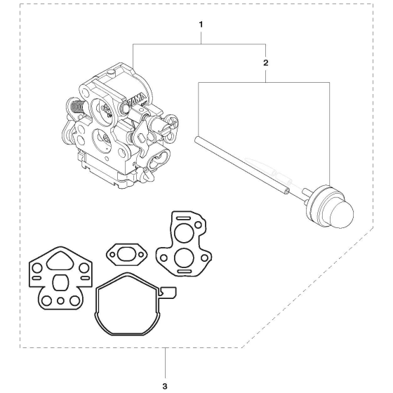 Carburetor Details Assembly for Husqvarna 120 Mark II Chainsaws