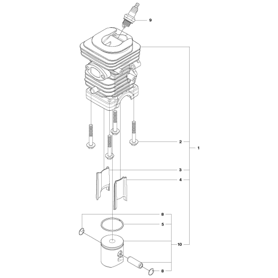 Cylinder Piston Assembly for Husqvarna 120 Mark II Chainsaws