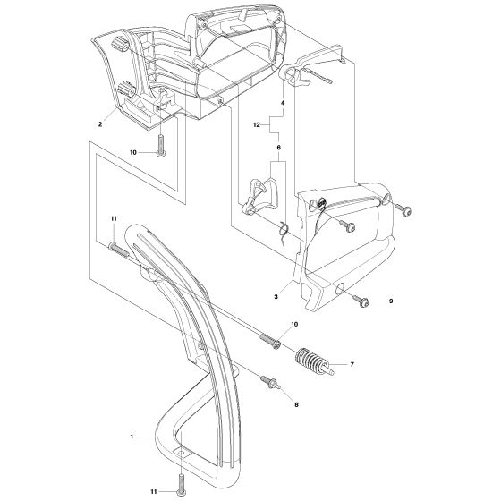 Handle & Controls Assembly for Husqvarna 120 Mark II Chainsaws