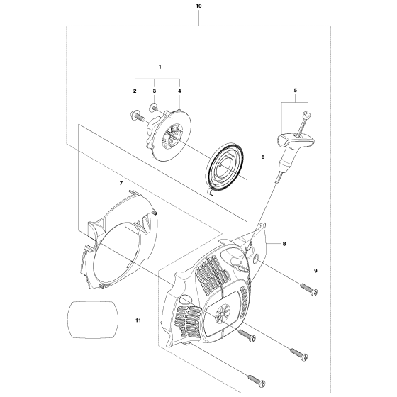 Starter Assembly for Husqvarna 120 Mark II Chainsaws