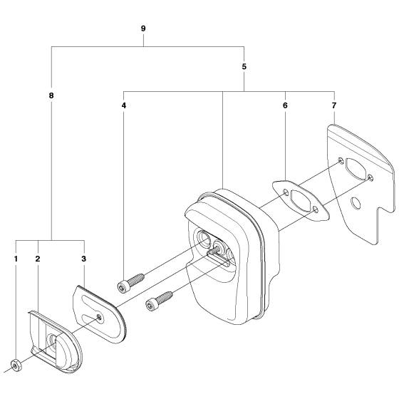 Muffler Assembly for Husqvarna 120E Mark II Chainsaw