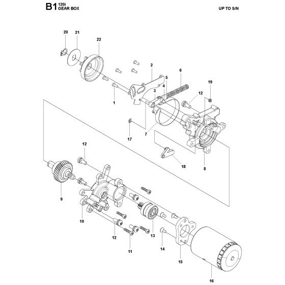 Gear Box Assembly for Husqvarna 120I Chainsaw