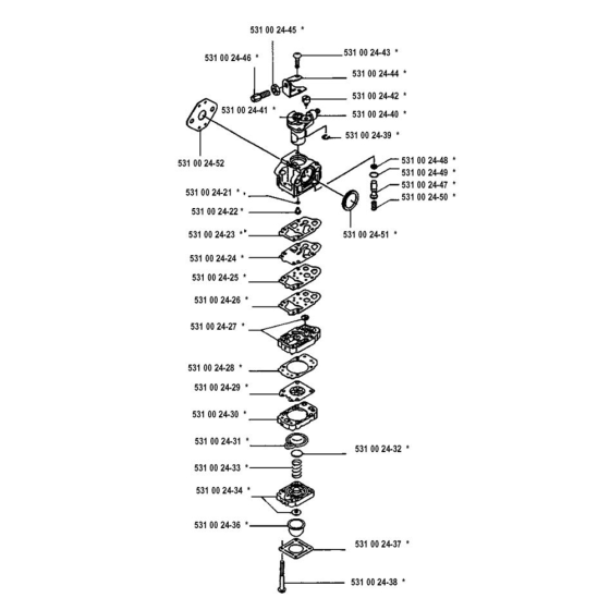 Carburetor Details  for Husqvarna 120 L  Trimmer/ Edgers