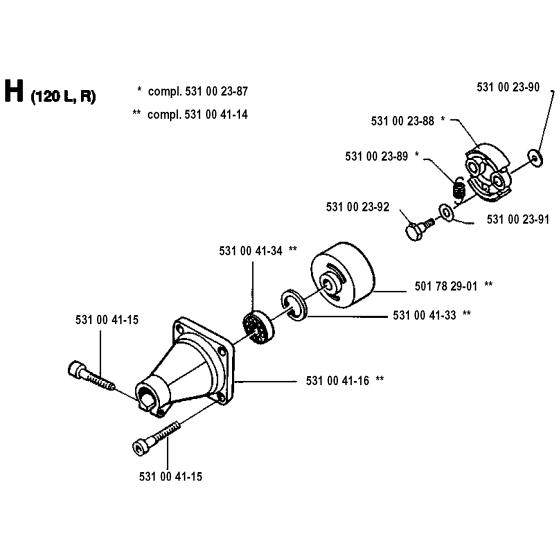 Clutch for Husqvarna 120R Brushcutters