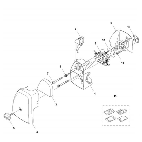 Carburetor & Air Filter  for Husqvarna 122LD Trimmer/ Edgers