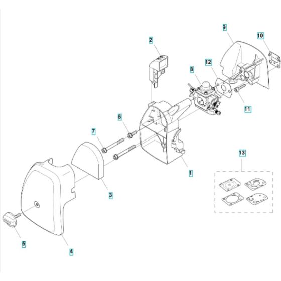 Air Filter Assembly for Husqvarna 122R Brushcutter