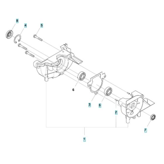 Crankcase Assembly for Husqvarna 122R Brushcutter