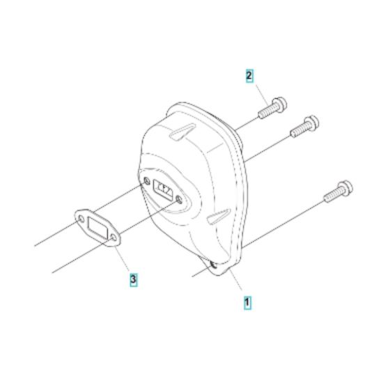 Muffler Assembly for Husqvarna 122RJ Brushcutter