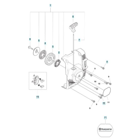 Starter Assembly for Husqvarna 122RJ Brushcutter