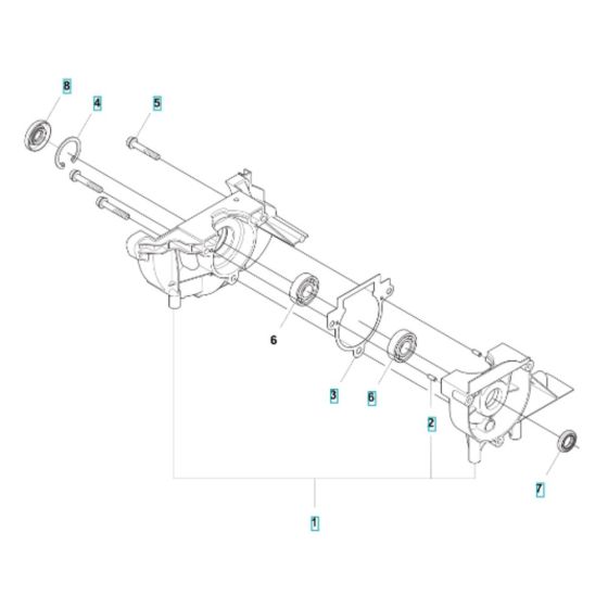 Crankcase Assembly for Husqvarna 122RJ Brushcutter