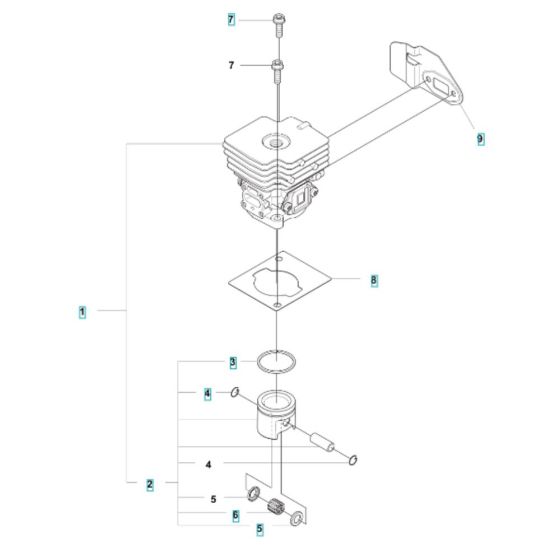 Cylinder Assembly for Husqvarna 122RJ Brushcutter