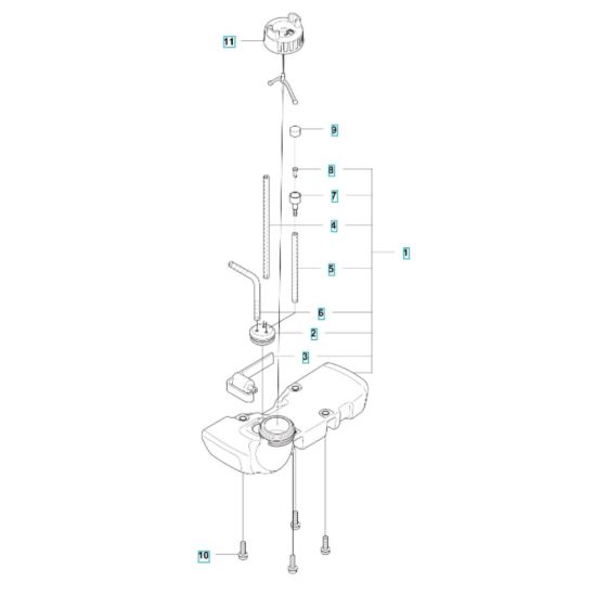 Fuel Tank Assembly for Husqvarna 122RJ Brushcutter