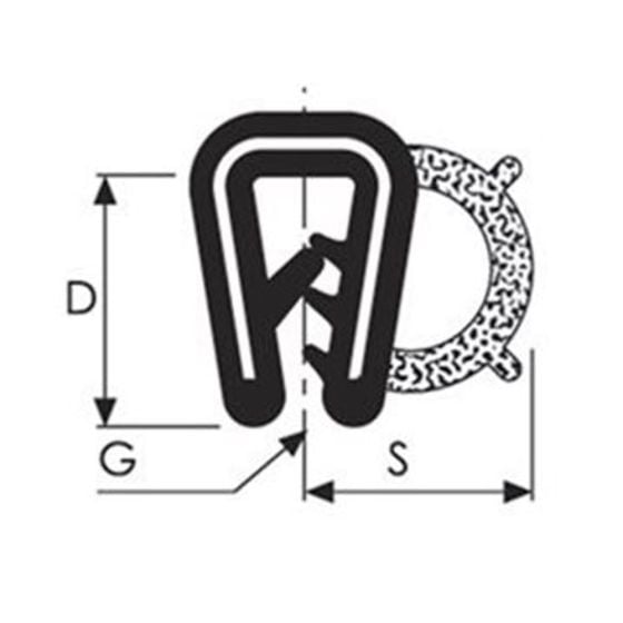 EDGE TRIM 50MTR ROLL 3mm GRIP, 10mm DEPTH, 12mm SEAL