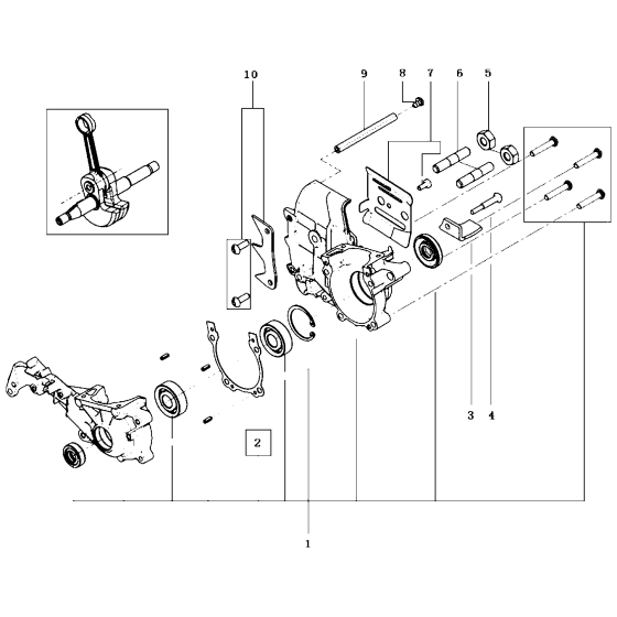 Crankcase Assembly for Husqvarna 125 Chainsaw