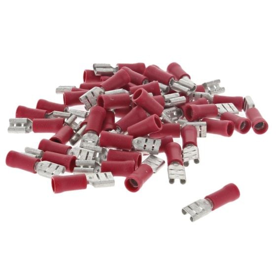 Red Pre-Insulated Push-On Terminals - 4.80mm (Pack of 50) - 0-001-34