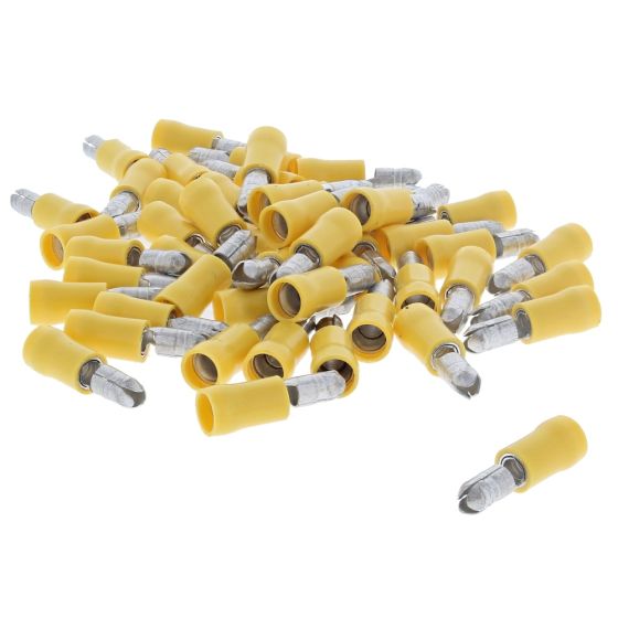 Yellow Pre-Insulated Bullet Terminals - 5.00mm (Pack of 50) - 0-001-37