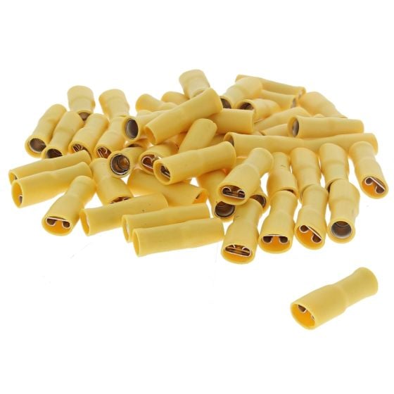 Yellow Pre-Insulated Push-On Terminals - 6.30mm (Pack of 50) - 0-001-46