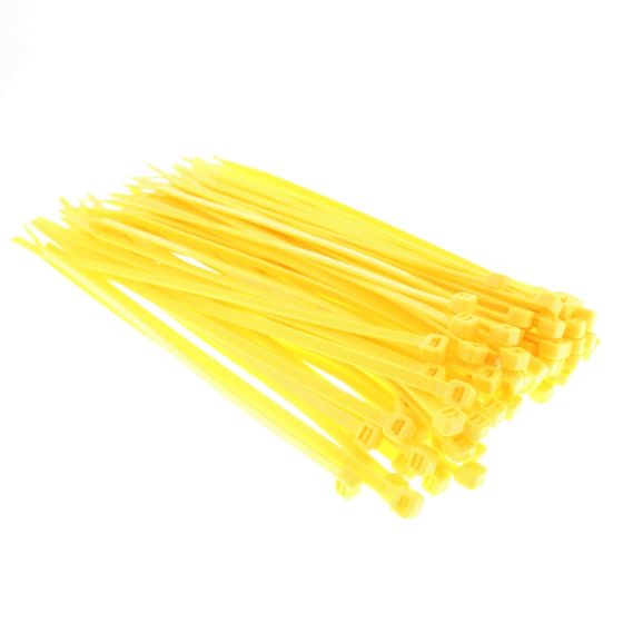 Yellow High Grade Cable Ties 4.8mm x 200mm, 100 Pack