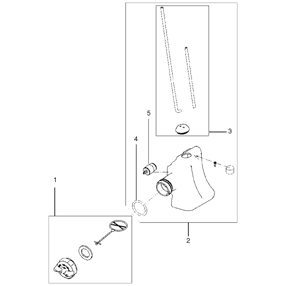 Fuel Tank Assembly for Husqvarna 125 Chainsaw