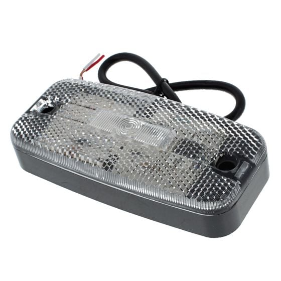 Clear LED Rectangular Front Marker Lamp 12/24V - Each - 0-170-60