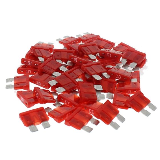 10 AMP Red Blade Type Fuse - (Pack of 50) - 0-375-60