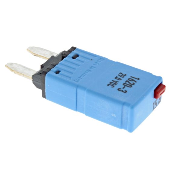 Mini Blade Fuse Type Manual Reset Circuit Breaker - 15A, 12/24V - Each - 0-380-65