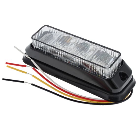 Amber 4 LED Horizontal Warning Light with Black Housing - 12/24V - Each - 0-442-21