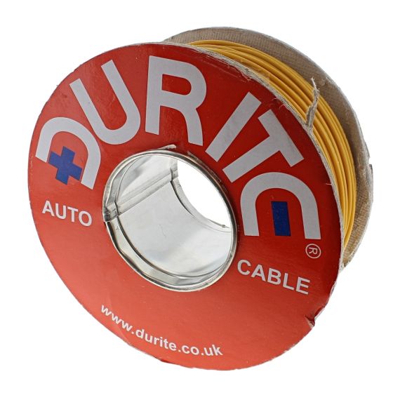 Yellow Single-Core Thin-Wall PVC Auto Cable - 1.5mm x 100m - 0-930-08