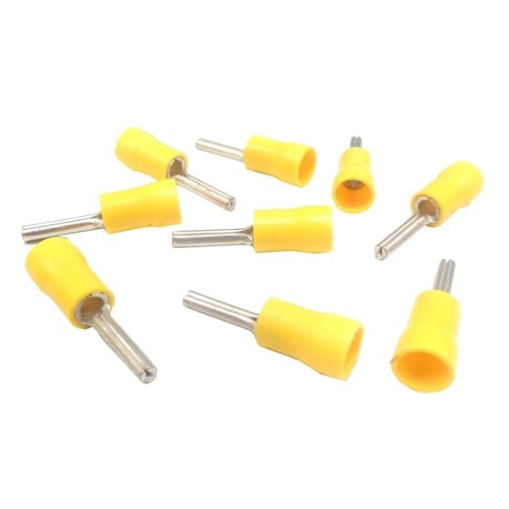 Yellow Pre-Insulated Pin Terminals - 2.90mm (Pack of 50) - 0-001-44