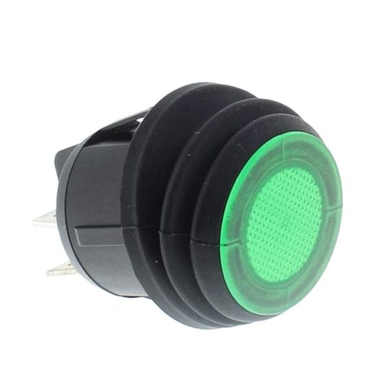 Green LED On/Off Round Rocker Switch for Durite - 0-531-24