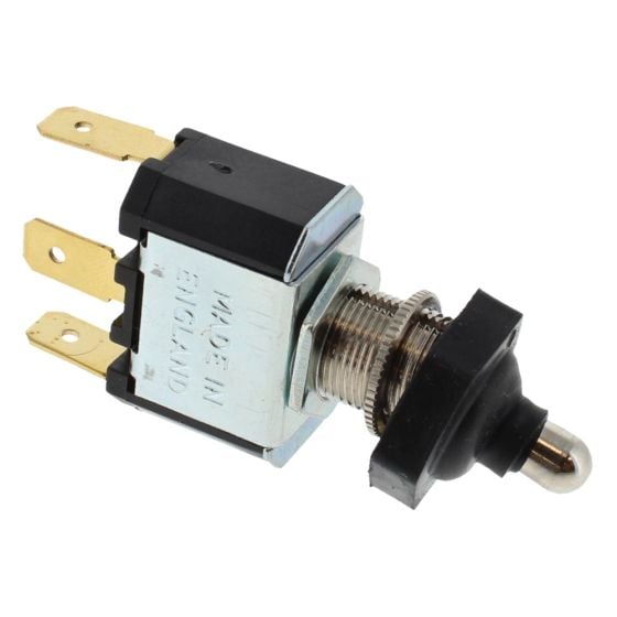 Splashproof Change Over or On/Off Toggle Switch with Rubber Gaiter - 10A at 28V - Each - 0-658-51