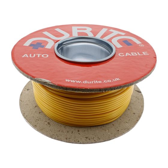 Yellow Single-Core PVC Auto Cable - 1mm x 50m - 0-942-08