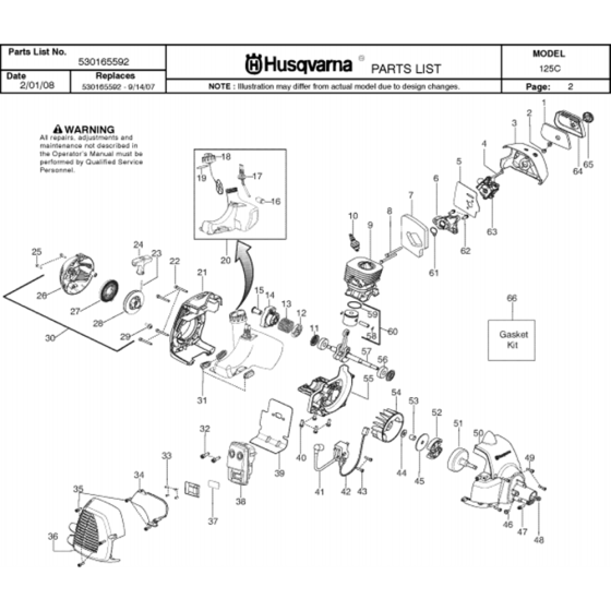 Engine  for Husqvarna 125 C Trimmer/ Edgers