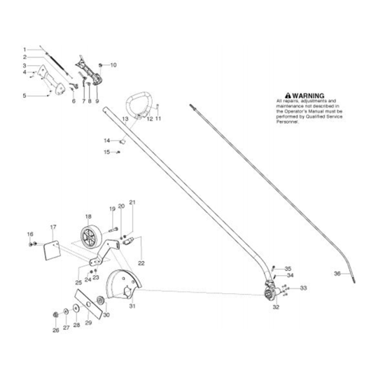 Shaft & Handle  for Husqvarna 125 E Trimmer/ Edgers