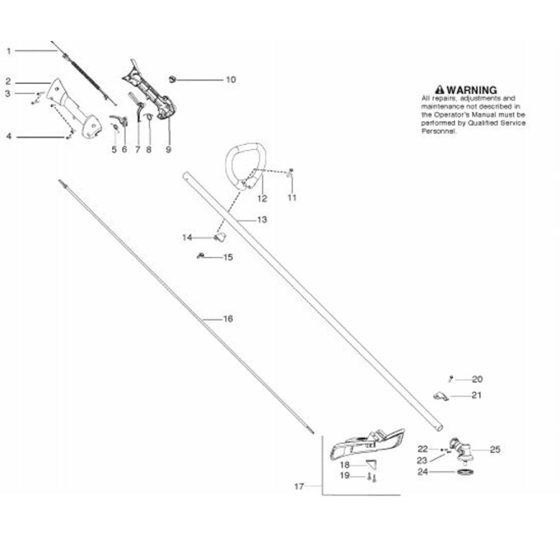 Shaft & Handle  for Husqvarna 125 L Trimmer/ Edgers