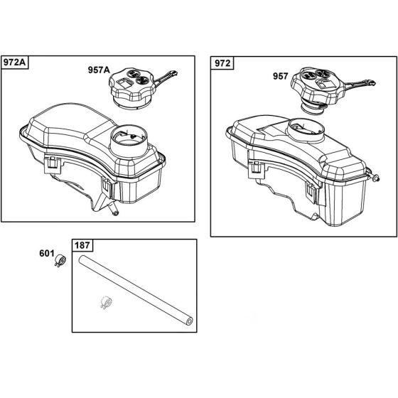 Fuel Supply Assembly for Briggs and Stratton Model No. 125P02-0012-F1 Vertical Shaft Engine