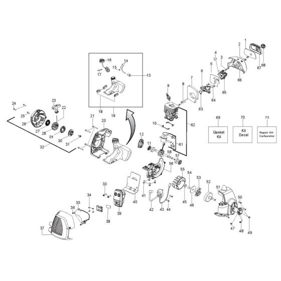 Engine Assembly for Husqvarna 128PS Pole Pruner