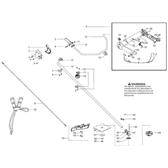 Shaft & Handle for Husqvarna 129R Brushcutters